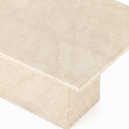 Arum Coffee Table by Four Hands in cream marble. Made from solid marble in a coastal style.