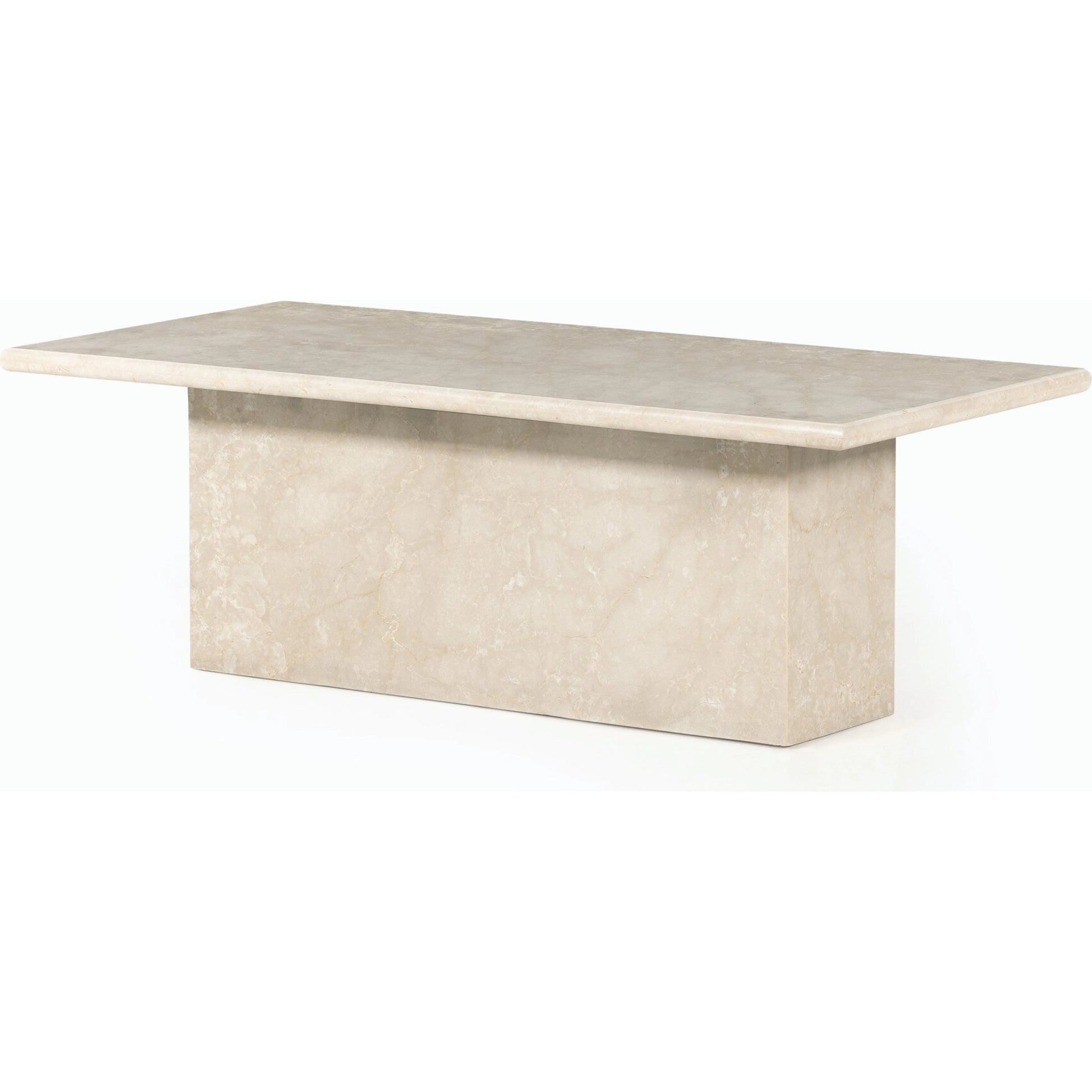 Arum Coffee Table by Four Hands in cream marble. Made from solid marble in a coastal style.