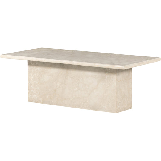 Arum Coffee Table by Four Hands in cream marble. Made from solid marble in a coastal style.