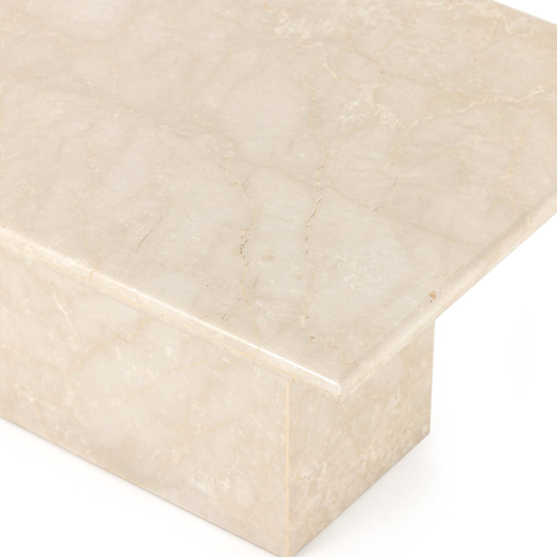 Arum Coffee Table by Four Hands in cream marble. Made from solid marble in a coastal style.