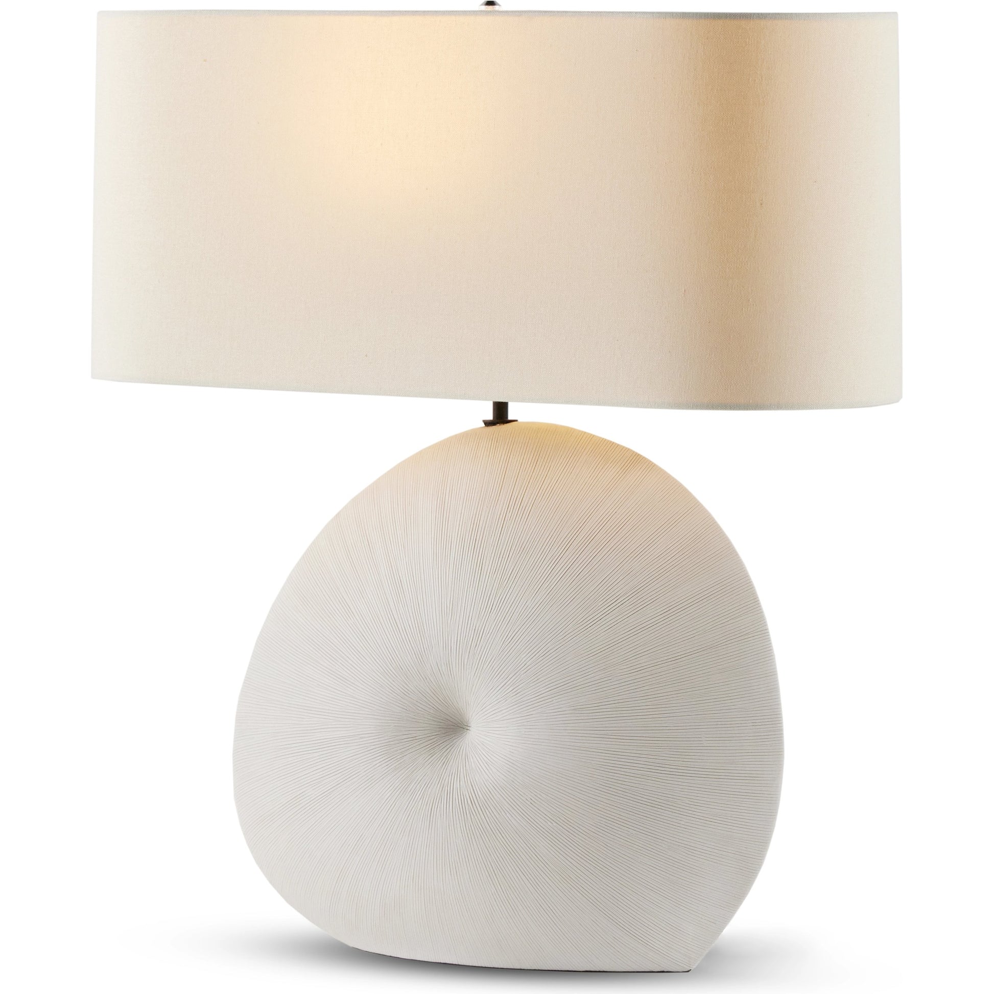 Busaba Table Lamp by Four Hands. Made from ceramic, 65% polyester, 35% flax, linen, thermoplastic in a modern style.