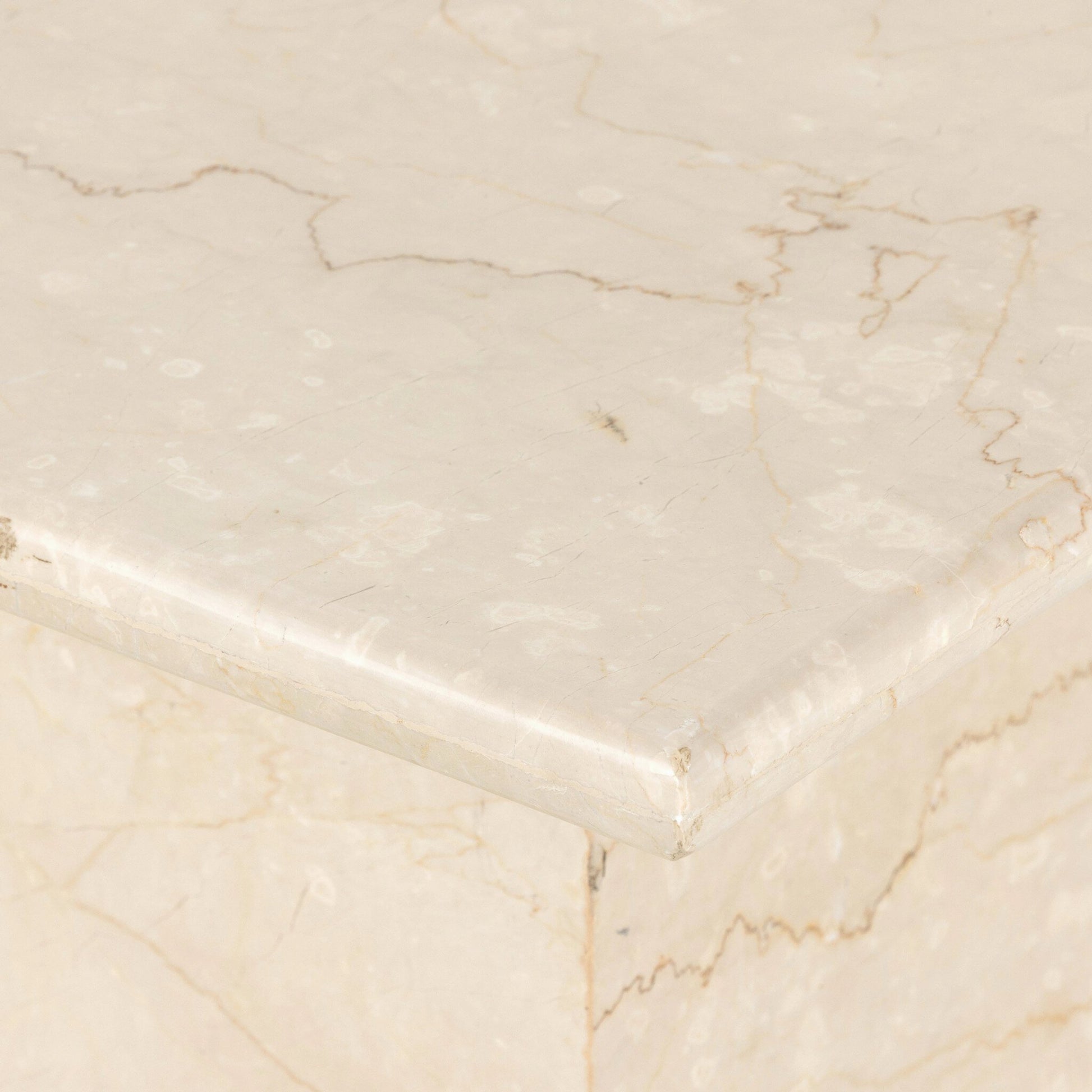 Arum End Table by Four Hands in cream marble. Made from solid marble in a transitional style.