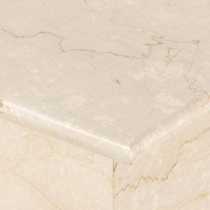 Arum End Table by Four Hands in cream marble. Made from solid marble in a transitional style.