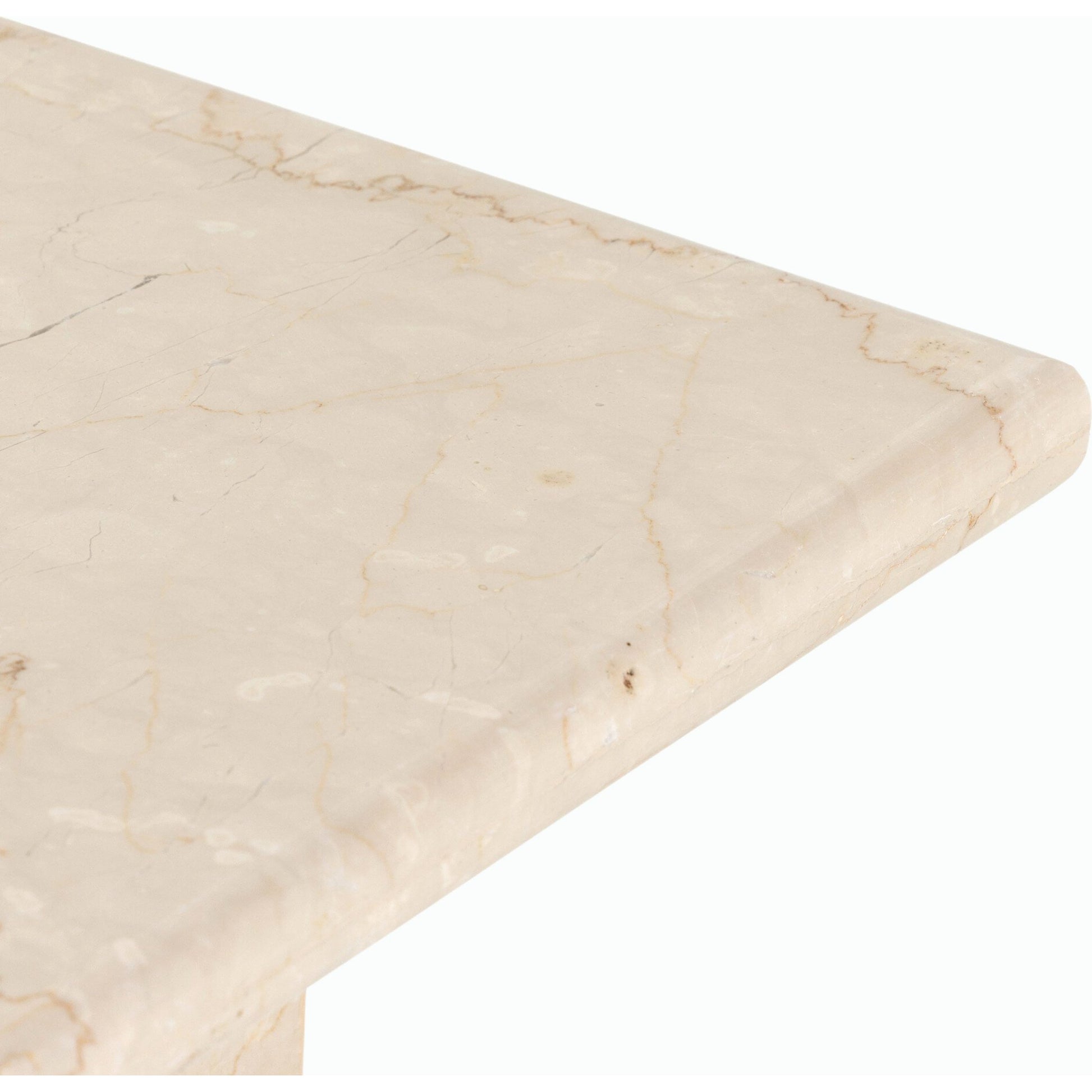 Arum End Table by Four Hands in cream marble. Made from solid marble in a transitional style.
