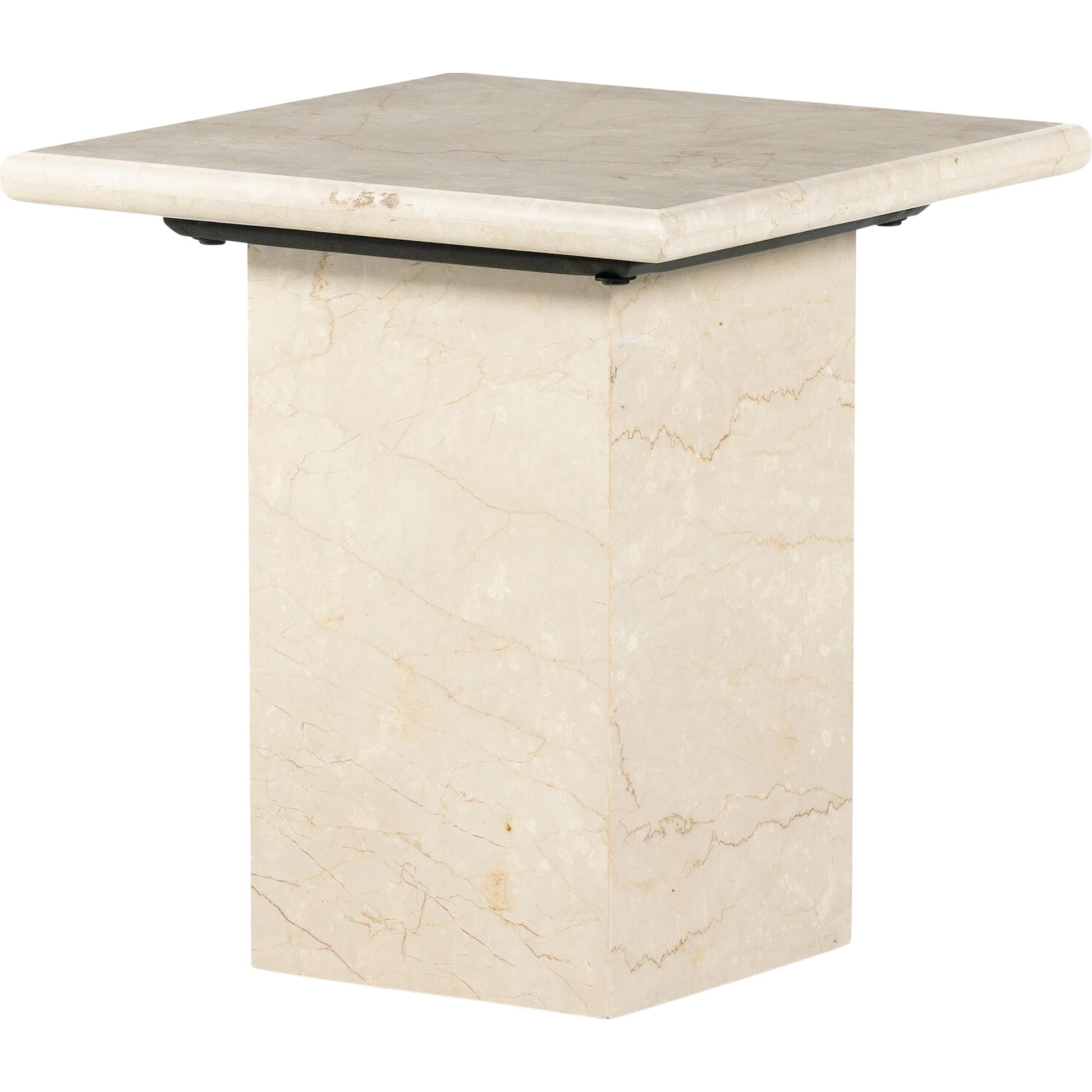 Arum End Table by Four Hands in cream marble. Made from solid marble in a transitional style.