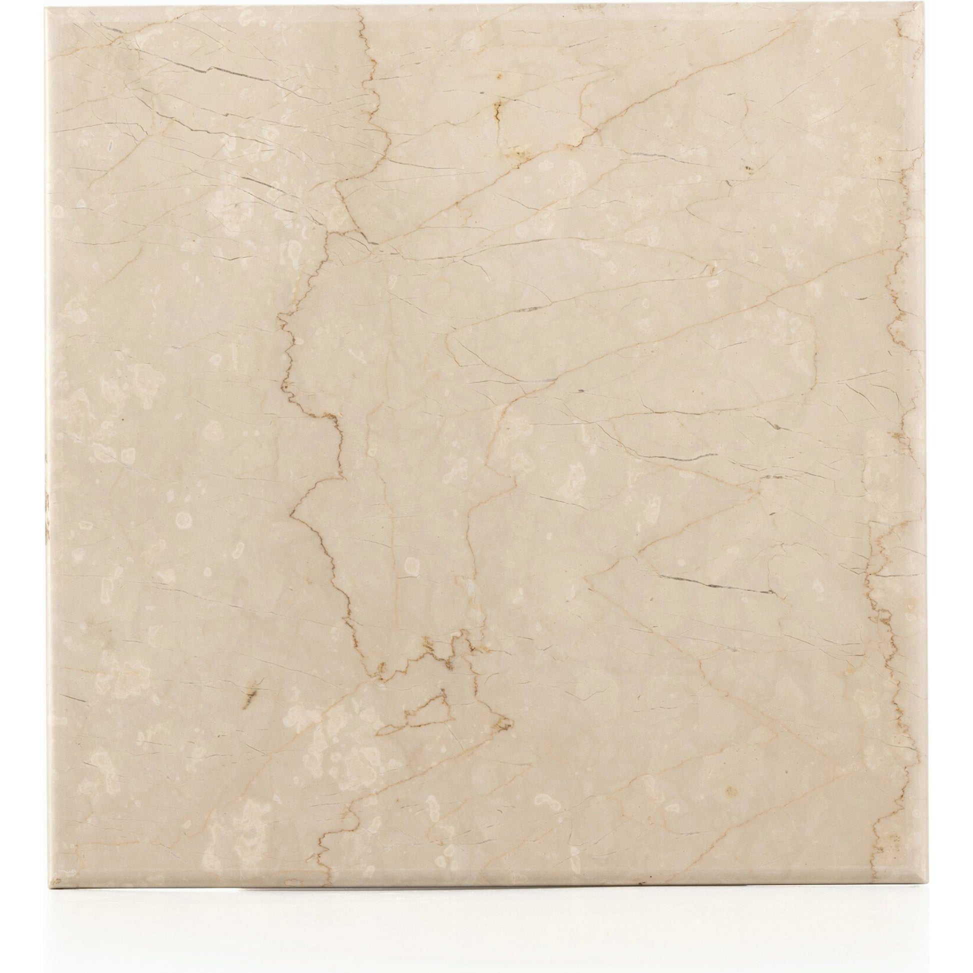 Arum End Table by Four Hands in cream marble. Made from solid marble in a transitional style.