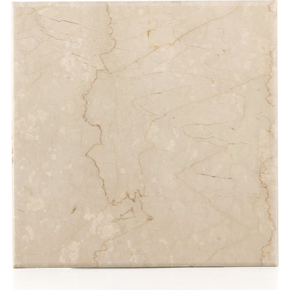 Arum End Table by Four Hands in cream marble. Made from solid marble in a transitional style.