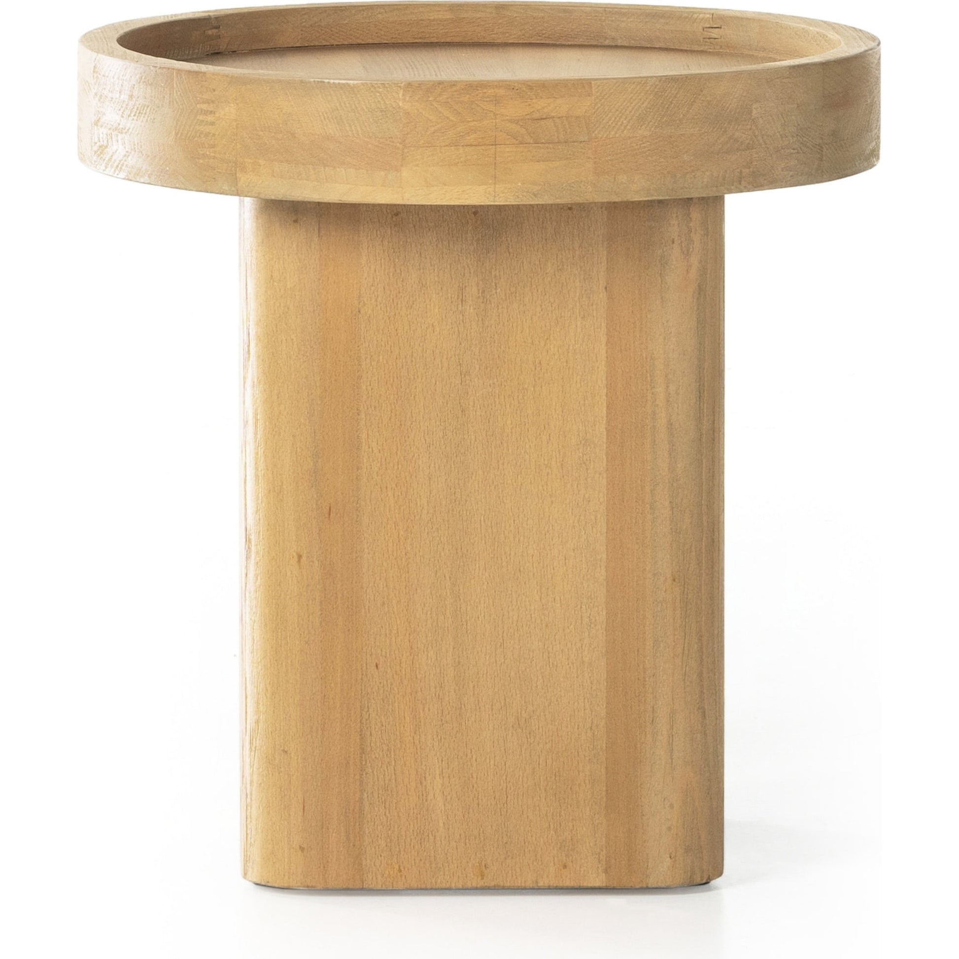 Schwell End Table by Four Hands in natural beech. Made from solid beech, poplar plywood in a modern style.