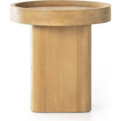 Schwell End Table by Four Hands in natural beech. Made from solid beech, poplar plywood in a modern style.