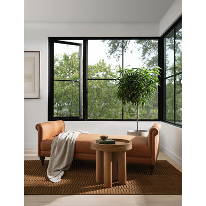 Schwell End Table by Four Hands in natural beech. Made from solid beech, poplar plywood in a modern style.