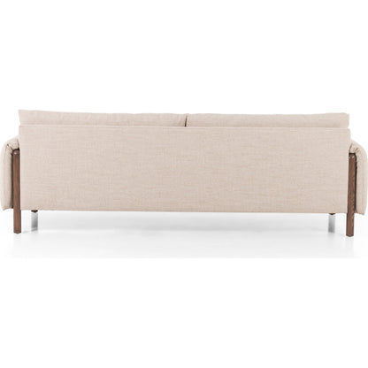 Fleming Sofa by Four Hands in alcala wheat, terra brown ash. Made from 70% polyester, 20% viscose (rayon), 10% flax, linen, solid ash, 100% polyester in a modern style.