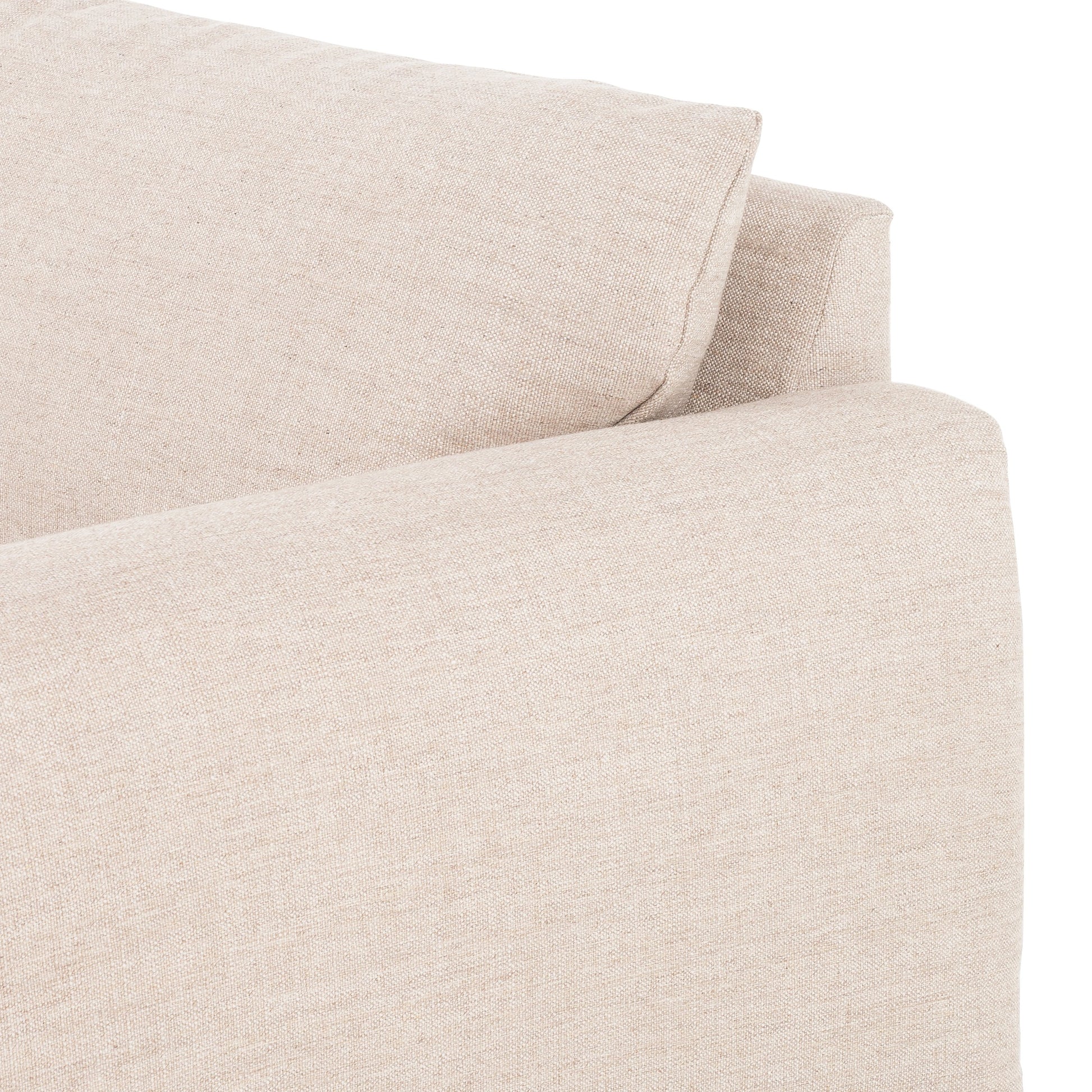 Fleming Sofa by Four Hands in alcala wheat, terra brown ash. Made from 70% polyester, 20% viscose (rayon), 10% flax, linen, solid ash, 100% polyester in a modern style.