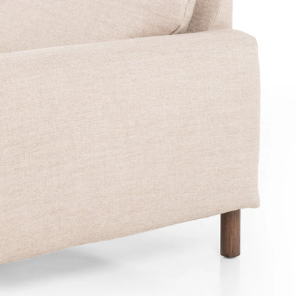 Fleming Sofa by Four Hands in alcala wheat, terra brown ash. Made from 70% polyester, 20% viscose (rayon), 10% flax, linen, solid ash, 100% polyester in a modern style.
