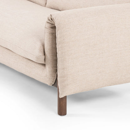 Fleming Sofa by Four Hands in alcala wheat, terra brown ash. Made from 70% polyester, 20% viscose (rayon), 10% flax, linen, solid ash, 100% polyester in a modern style.