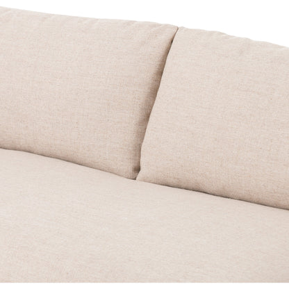 Fleming Sofa by Four Hands in alcala wheat, terra brown ash. Made from 70% polyester, 20% viscose (rayon), 10% flax, linen, solid ash, 100% polyester in a modern style.