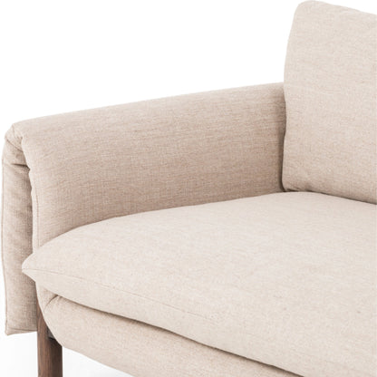 Fleming Sofa by Four Hands in alcala wheat, terra brown ash. Made from 70% polyester, 20% viscose (rayon), 10% flax, linen, solid ash, 100% polyester in a modern style.