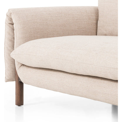 Fleming Sofa by Four Hands in alcala wheat, terra brown ash. Made from 70% polyester, 20% viscose (rayon), 10% flax, linen, solid ash, 100% polyester in a modern style.