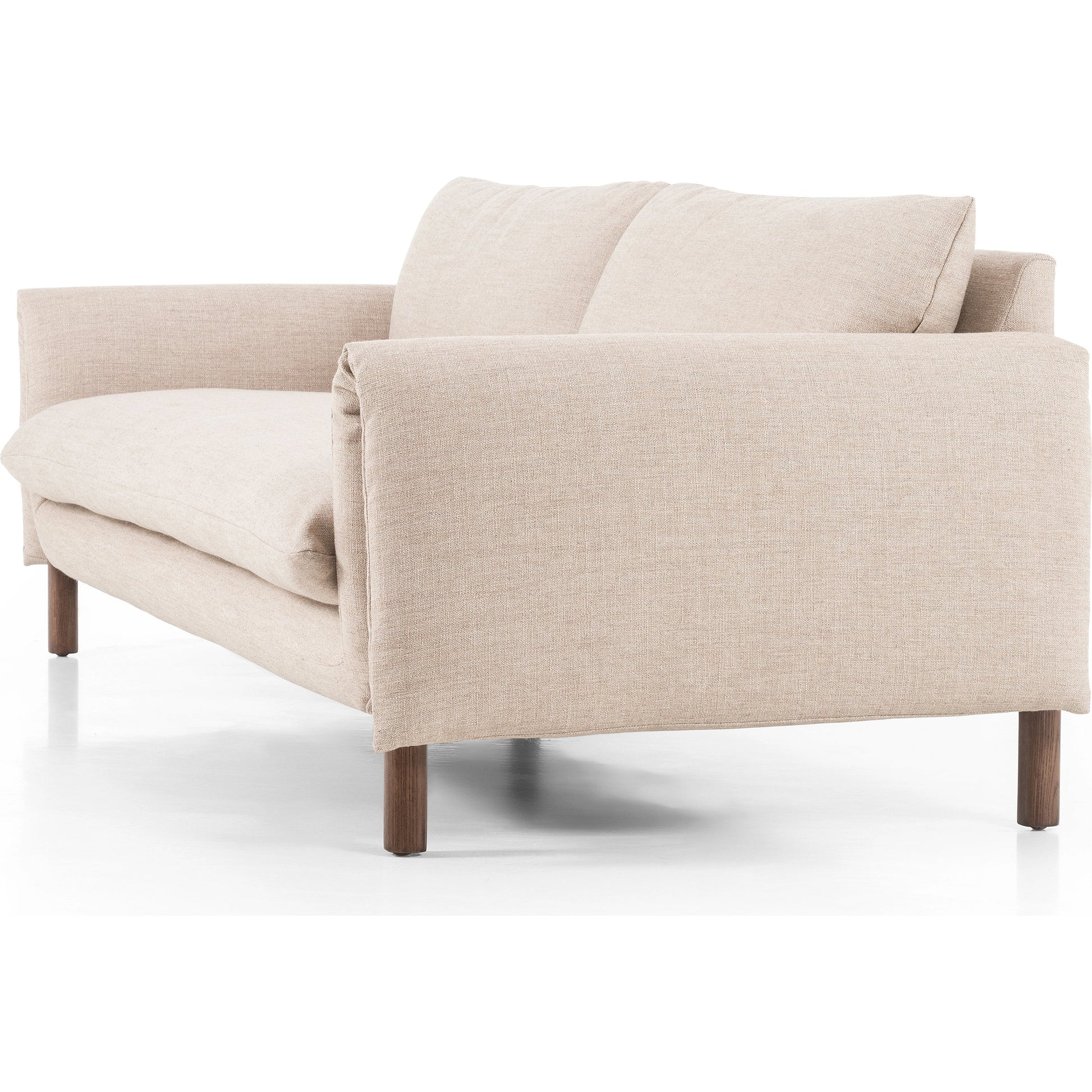Fleming Sofa by Four Hands in alcala wheat, terra brown ash. Made from 70% polyester, 20% viscose (rayon), 10% flax, linen, solid ash, 100% polyester in a modern style.