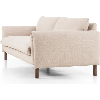 Fleming Sofa by Four Hands in alcala wheat, terra brown ash. Made from 70% polyester, 20% viscose (rayon), 10% flax, linen, solid ash, 100% polyester in a modern style.