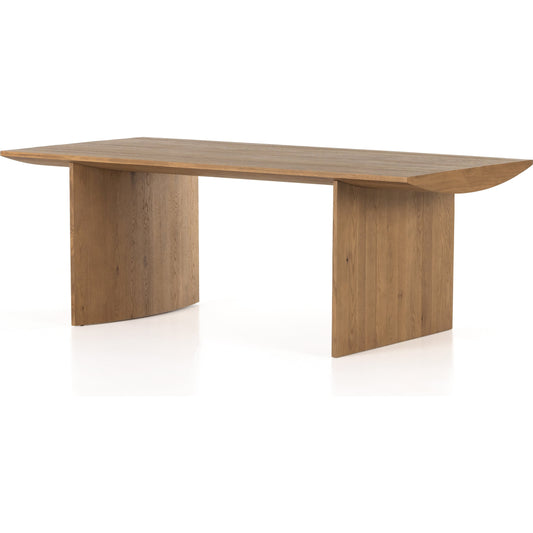 Pickford Dining Table by Four Hands in dusted oak thin veneer, dusted oak veneer and dusted oak. Made from thick oak veneer, engineered hardwood in a cottage & farmhouse style.
