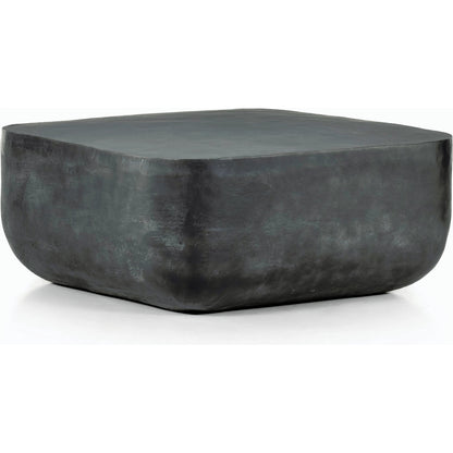 Basil Square Outdoor Coffee Table by Four Hands. Made from aluminum in a coastal style.