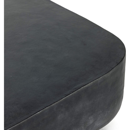 Basil Square Outdoor Coffee Table by Four Hands. Made from aluminum in a coastal style.