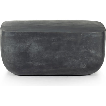 Basil Square Outdoor Coffee Table by Four Hands. Made from aluminum in a coastal style.