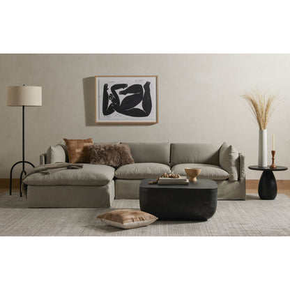 Basil Square Outdoor Coffee Table by Four Hands. Made from aluminum in a coastal style.