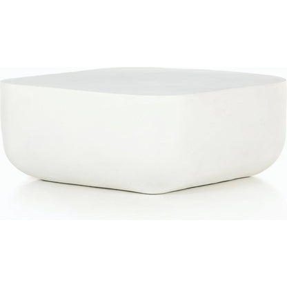 Basil Square Outdoor Coffee Table by Four Hands. Made from aluminum in a coastal style.