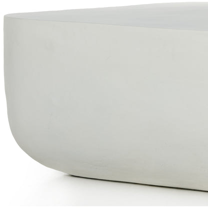 Basil Square Outdoor Coffee Table by Four Hands. Made from aluminum in a coastal style.