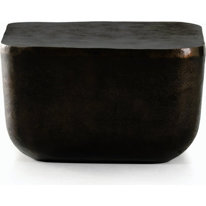 Basil Square Outdoor End Table by Four Hands. Made from aluminum in a modern style.