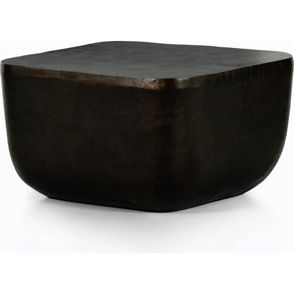 Basil Square Outdoor End Table by Four Hands. Made from aluminum in a modern style.