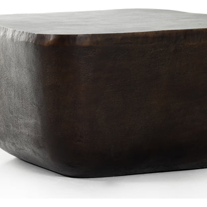 Basil Square Outdoor End Table by Four Hands. Made from aluminum in a modern style.
