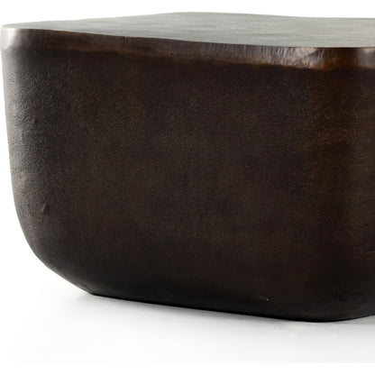 Basil Square Outdoor End Table by Four Hands. Made from aluminum in a modern style.
