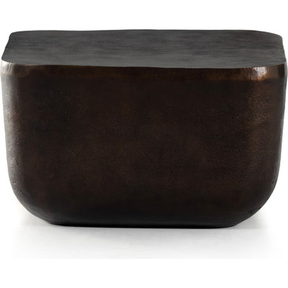 Basil Square Outdoor End Table by Four Hands. Made from aluminum in a modern style.