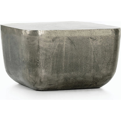 Basil Square Outdoor End Table by Four Hands. Made from aluminum in a modern style.