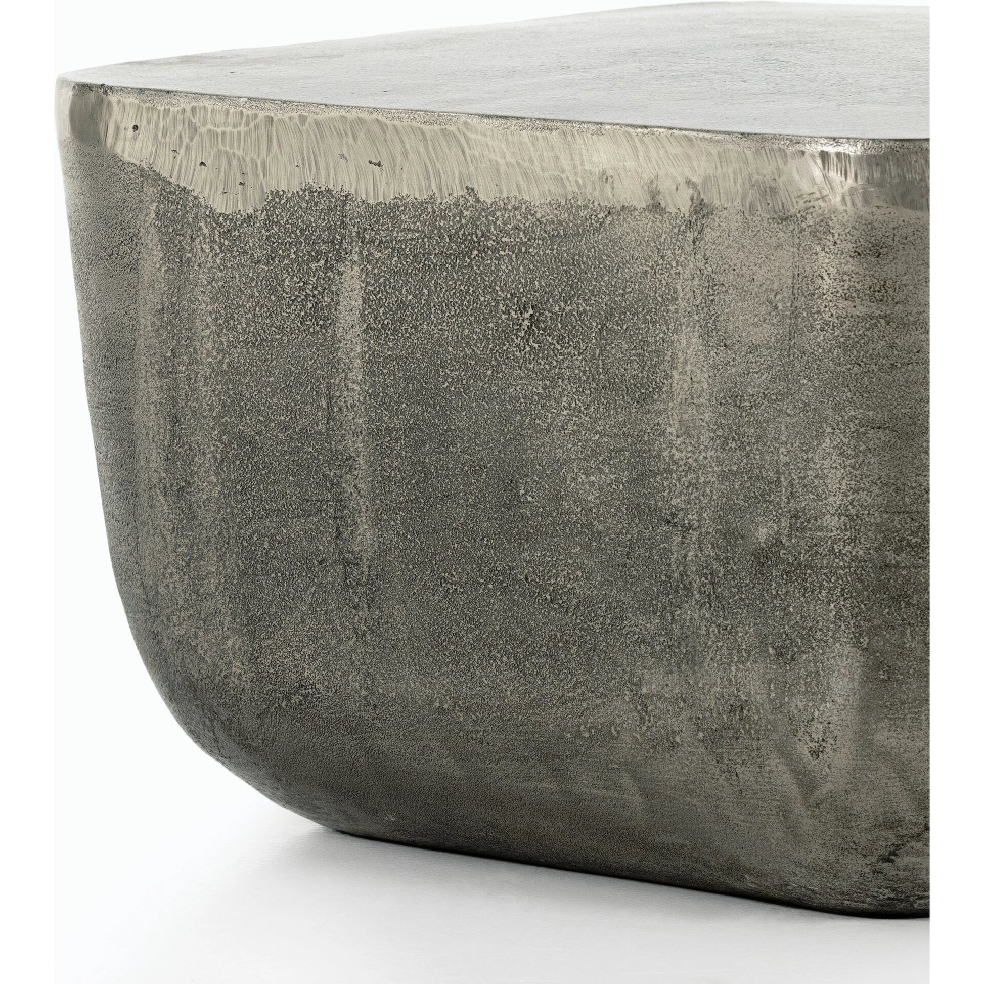Basil Square Outdoor End Table by Four Hands. Made from aluminum in a modern style.