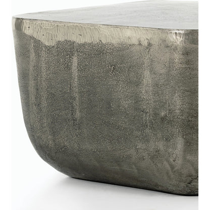 Basil Square Outdoor End Table by Four Hands. Made from aluminum in a modern style.