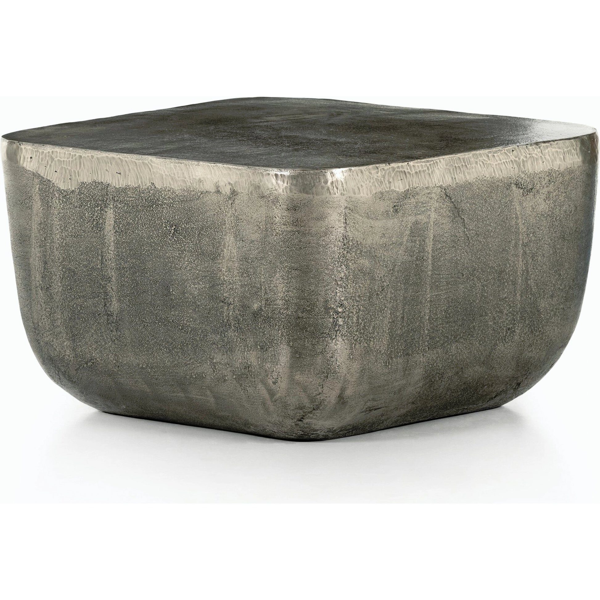 Basil Square Outdoor End Table by Four Hands. Made from aluminum in a modern style.