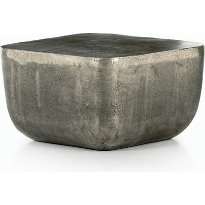 Basil Square Outdoor End Table by Four Hands. Made from aluminum in a modern style.