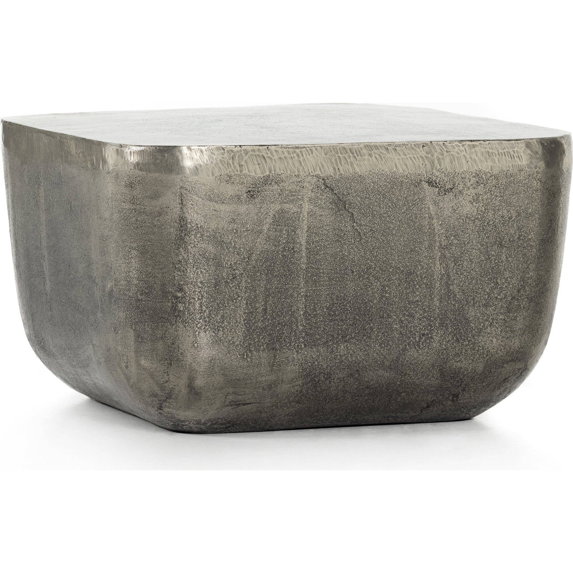 Basil Square Outdoor End Table by Four Hands. Made from aluminum in a modern style.