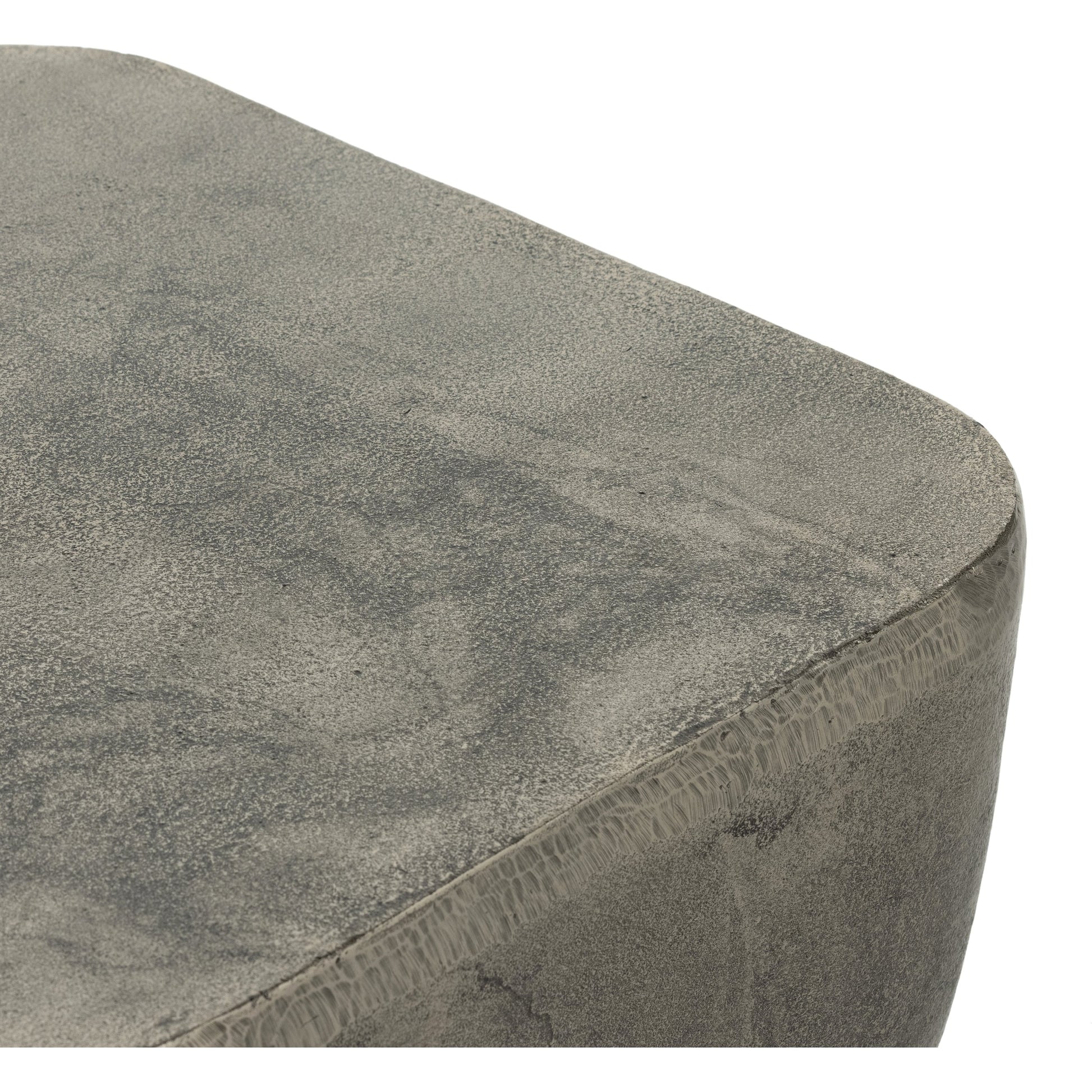 Basil Square Outdoor End Table by Four Hands. Made from aluminum in a modern style.