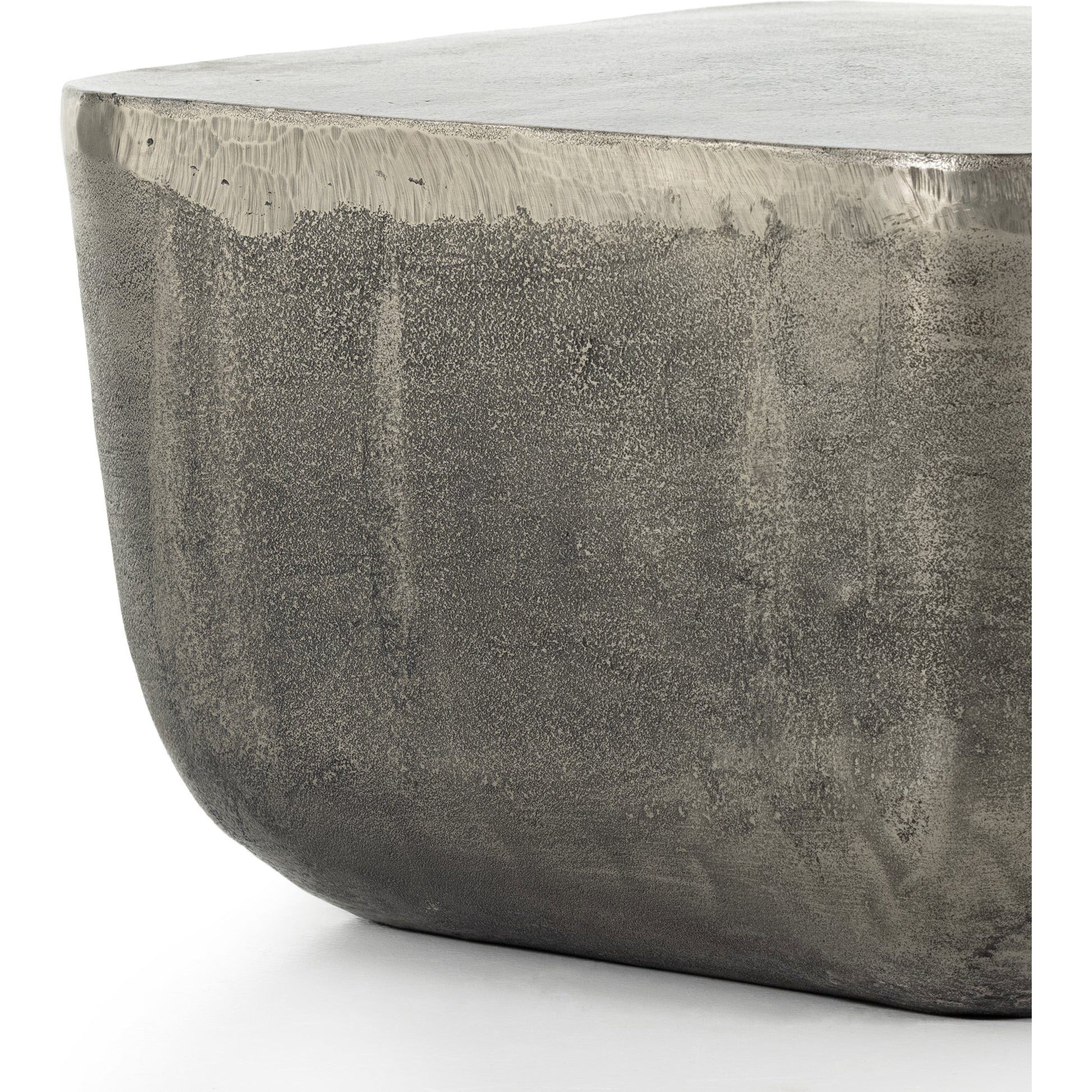 Basil Square Outdoor End Table by Four Hands. Made from aluminum in a modern style.
