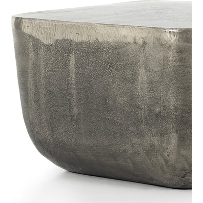 Basil Square Outdoor End Table by Four Hands. Made from aluminum in a modern style.