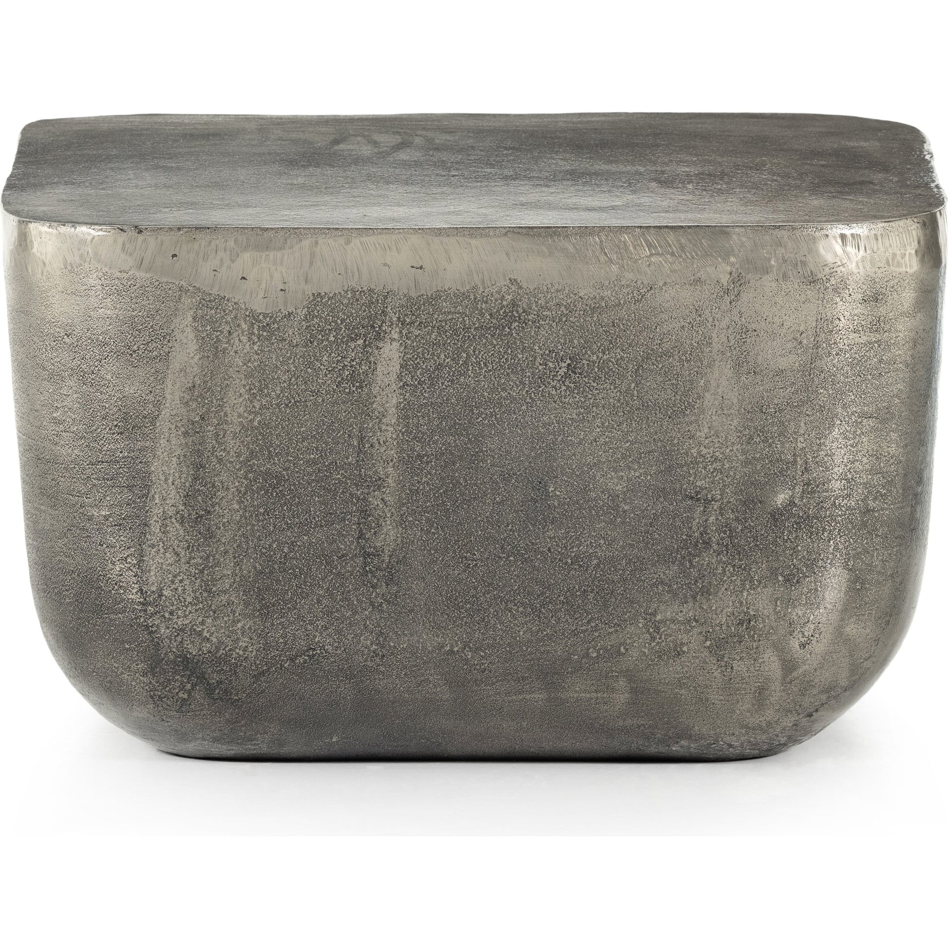 Basil Square Outdoor End Table by Four Hands. Made from aluminum in a modern style.