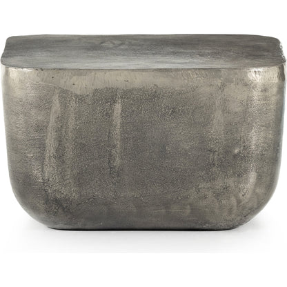 Basil Square Outdoor End Table by Four Hands. Made from aluminum in a modern style.