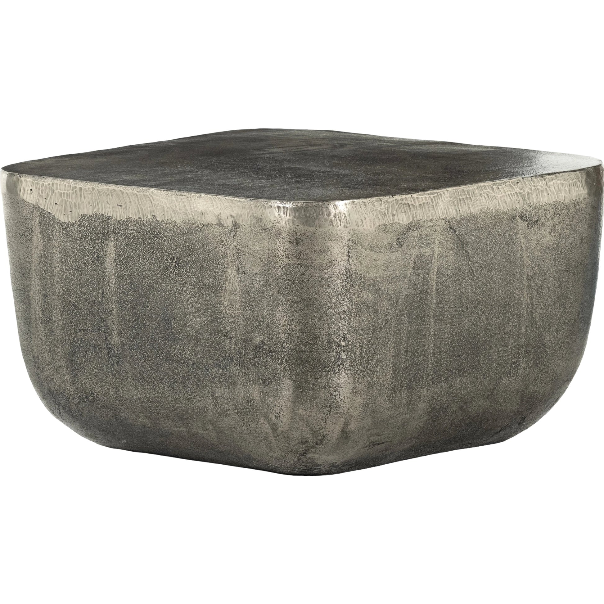 Basil Square Outdoor End Table by Four Hands. Made from aluminum in a modern style.