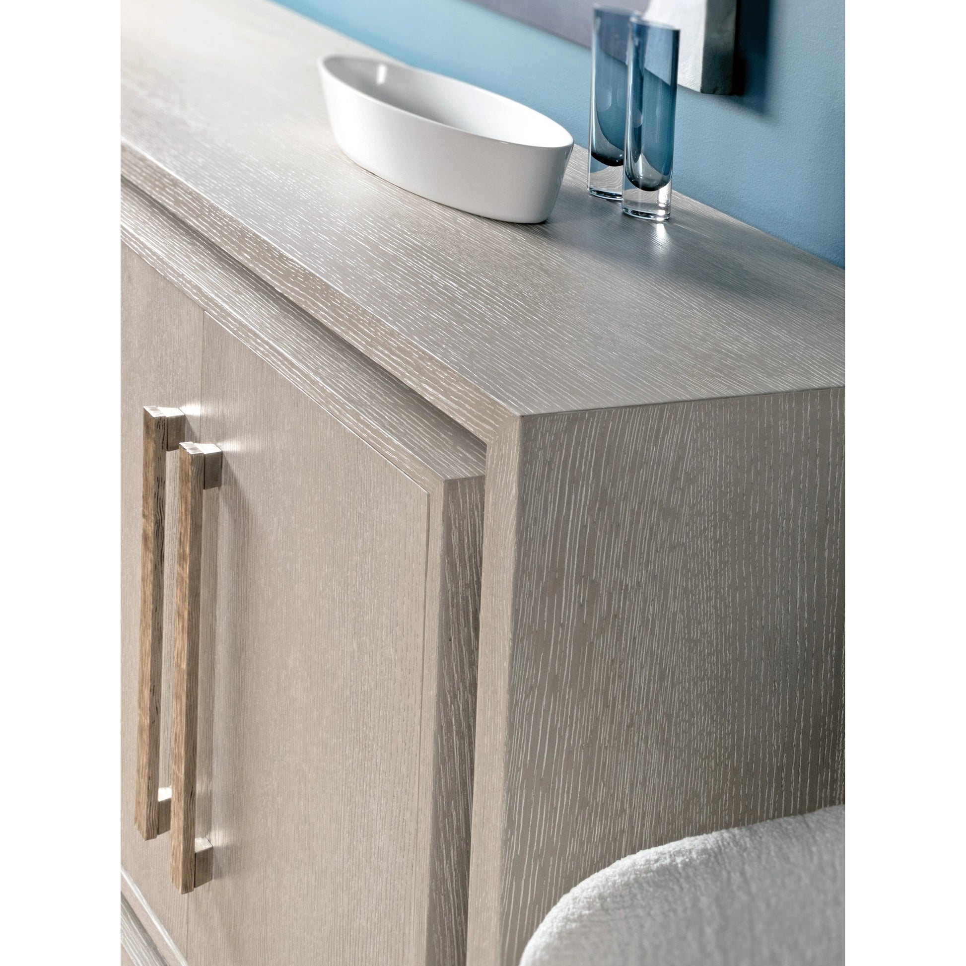 Mar Monte Long Media Console by Artistica Home in champagne taupe. Made from unique in a modern style.