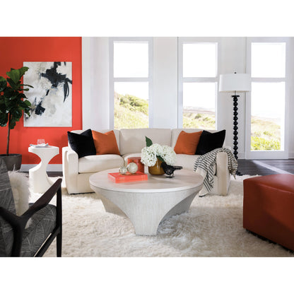 Mar Monte Round Cocktail Table by Artistica Home in champagne taupe. Made from unique in a modern style.
