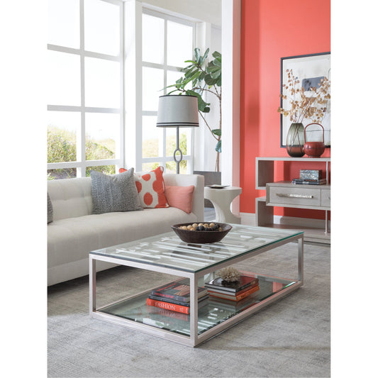 Mar Monte Grate Cocktail Table by Artistica Home in silver leaf. Made from unique in a modern style.